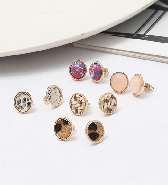 mini natural stone stud earrings round leopard print woven studs for women jewelry gift 543216, Golden;silver
mini natural stone stud earrings round leopard print woven studs for women jewelry gift 543216, Golden;silver
