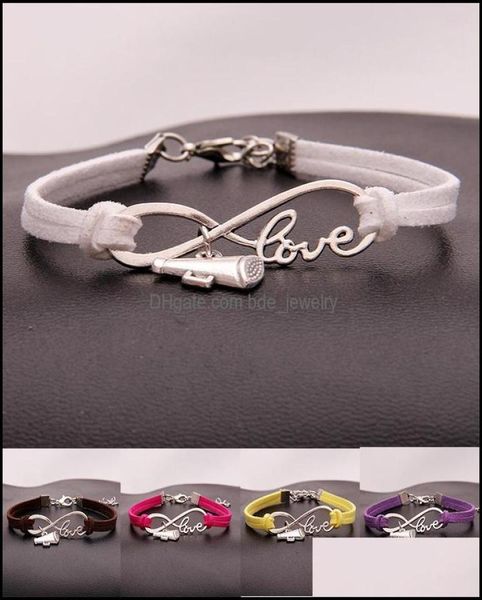 charm bracelets jewelry cheer leader horn wish infinity love veet rope wrap bangle for women men luxury sports gift drop delivery7885222, Golden;silver
charm bracelets jewelry cheer leader horn wish infinity love veet rope wrap bangle for women men luxury sports gift drop delivery7885222, Golden;silver