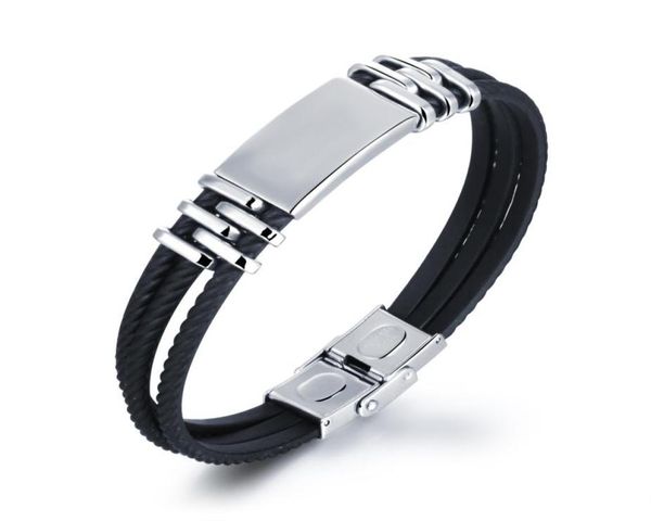 custom engraved silicone bracelet with personalized stainless steel id tag black silicone rubber and blank charm bracelet7512186, Golden;silver
custom engraved silicone bracelet with personalized stainless steel id tag black silicone rubber and blank charm bracelet7512186, Golden;silver