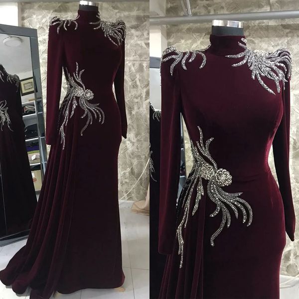 elegant mermaid red prom dresses high neck long sleeves 3d shining applicants zipper pleats court gown custom made plus size party dress ves, Black
elegant mermaid red prom dresses high neck long sleeves 3d shining applicants zipper pleats court gown custom made plus size party dress ves, Black