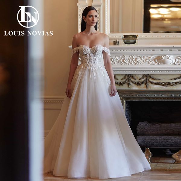 a-line wedding dress 2023 fairy sweetheart off the shoulder beads applique backless dreamy lace dress for bride vestidos de novia, White
a-line wedding dress 2023 fairy sweetheart off the shoulder beads applique backless dreamy lace dress for bride vestidos de novia, White