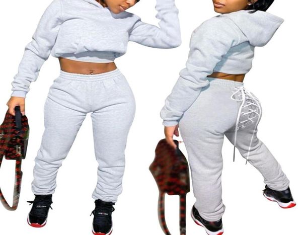 women039s tracksuits autumn spring long sleeve hoodies crop hip laceup joggers pants female outfit solid color two pieces 5090428, White;black
women039s tracksuits autumn spring long sleeve hoodies crop hip laceup joggers pants female outfit solid color two pieces 5090428, White;black