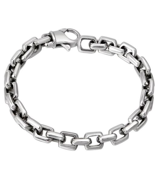 925 sterling silver colour bracelet man high polish curb link chain bracelet for vintage punk rock biker mens jewelry9950011, Black
925 sterling silver colour bracelet man high polish curb link chain bracelet for vintage punk rock biker mens jewelry9950011, Black