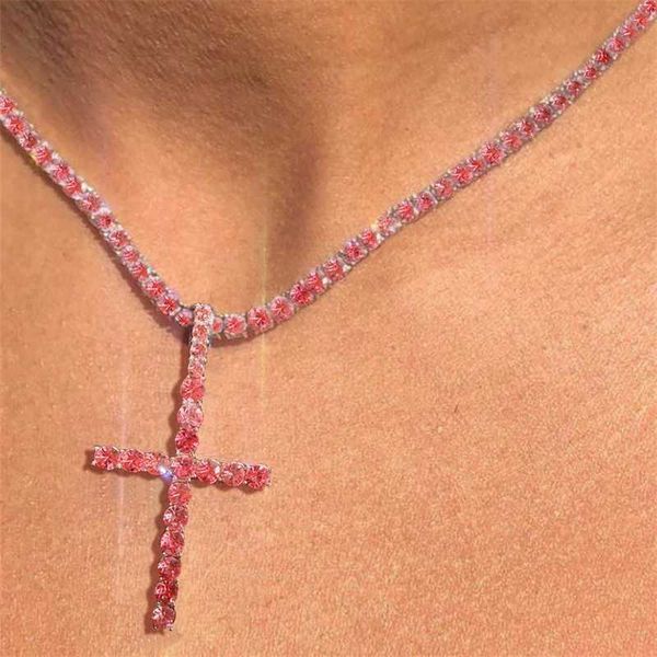 pendant necklaces iced out pink crystal cross charms tennis chain for women multilayered bling butterfly choker collar punk jewelry gift 230, Silver
pendant necklaces iced out pink crystal cross charms tennis chain for women multilayered bling butterfly choker collar punk jewelry gift 230, Silver