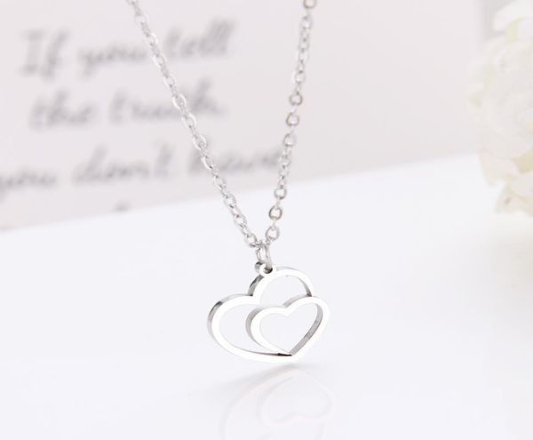 new fashion stainless steel necklace double heart gold and silver color pendant necklace engagement jewelry female034004211
new fashion stainless steel necklace double heart gold and silver color pendant necklace engagement jewelry female034004211