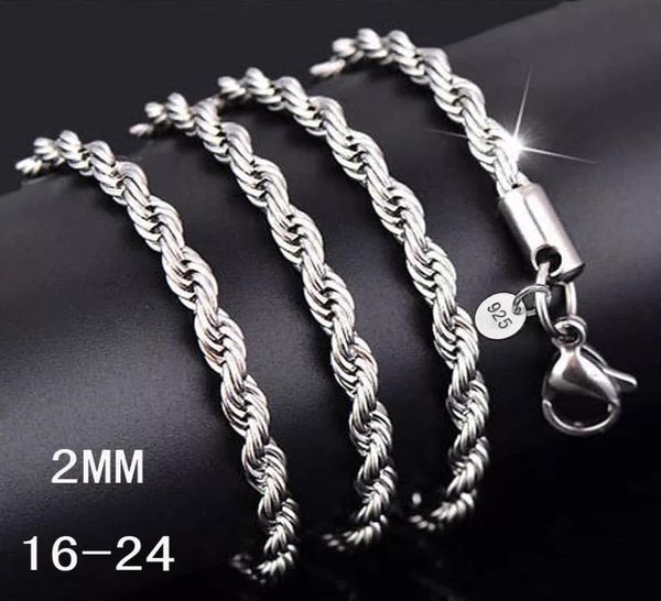 2mm 925 sterling silver necklace chains 1630 inch fashion rope chain necklace jewelry for women4924590
2mm 925 sterling silver necklace chains 1630 inch fashion rope chain necklace jewelry for women4924590
