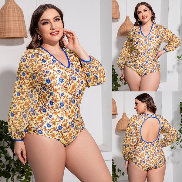 summer 2023 sunscreen large print european and american plus size triangle long sleeve one piece swimwear spring open back swimwear, Black
summer 2023 sunscreen large print european and american plus size triangle long sleeve one piece swimwear spring open back swimwear, Black