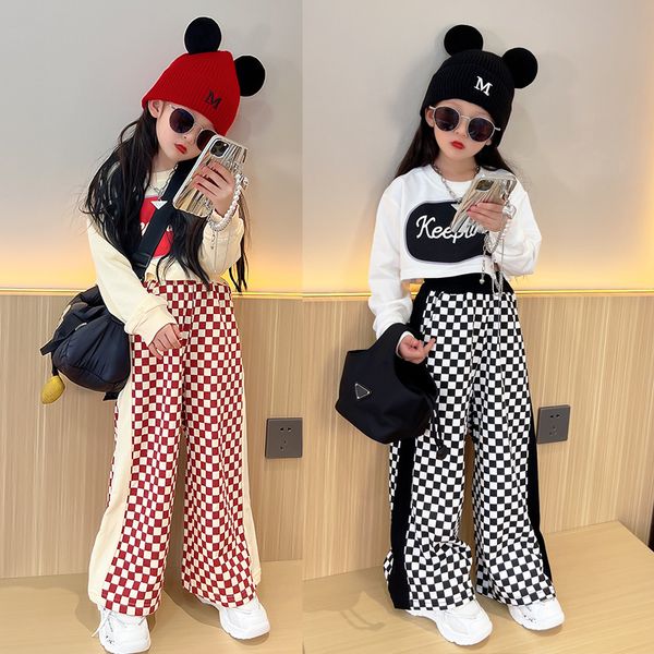 clothing sets spring autumn girls 2 pcs set or toddler t shirt teenag wide leg pants kids suit baby outfit children clothes check letter 4-1, White
clothing sets spring autumn girls 2 pcs set or toddler t shirt teenag wide leg pants kids suit baby outfit children clothes check letter 4-1, White