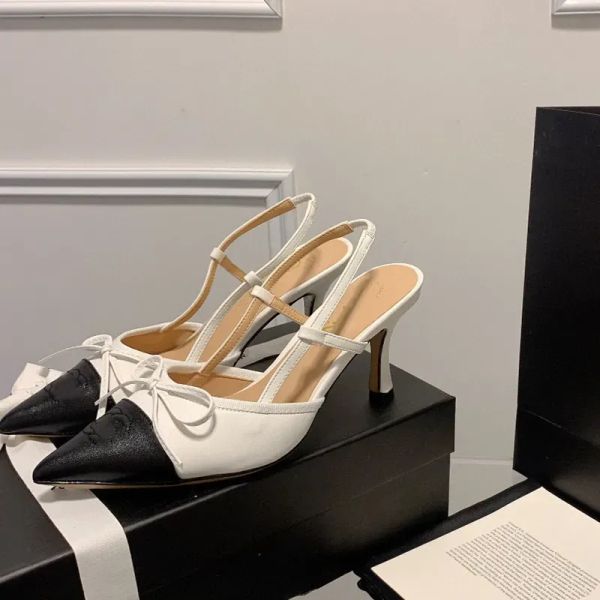 kitten heels bowknot sandals summer women's designer shoes pointed toes white and black high heels channel shose
kitten heels bowknot sandals summer women's designer shoes pointed toes white and black high heels channel shose