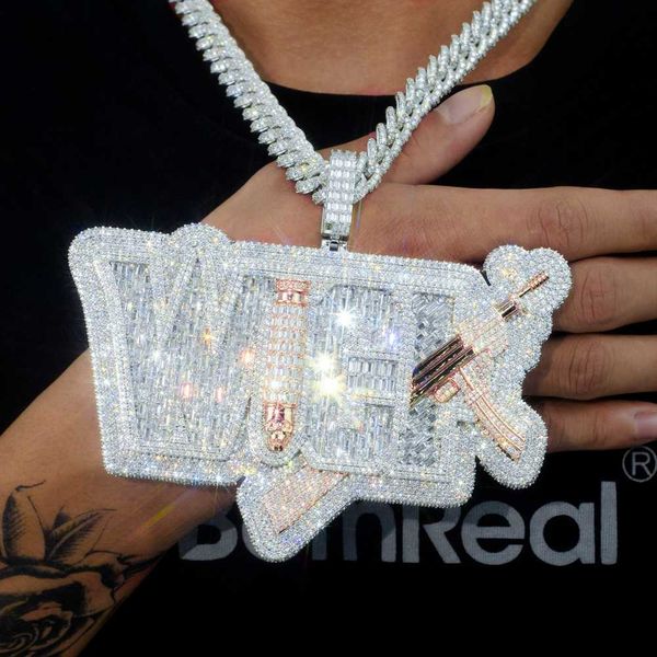 no.1 factory custom vvs lab moissanite diamond pendant necklace iced out hip hop letter name pendant chain for men fine jewelry, Silver
no.1 factory custom vvs lab moissanite diamond pendant necklace iced out hip hop letter name pendant chain for men fine jewelry, Silver