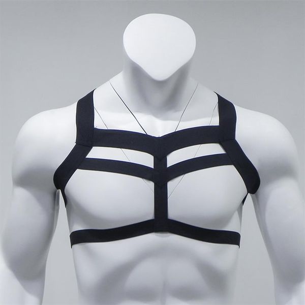 men's costumes lingerie elastic nylon strap halter body chest shoulder harness bondage nightclub hollow out one size2746, Black
men's costumes lingerie elastic nylon strap halter body chest shoulder harness bondage nightclub hollow out one size2746, Black