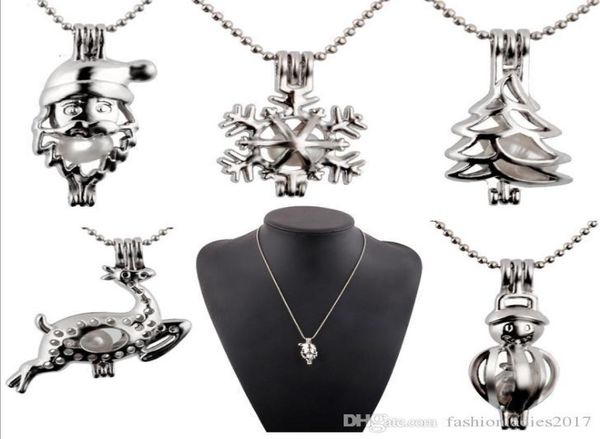 new pearl cage pendant necklace with oyster pearl christmas tree snowman deer santa hollow locket clavicle chain pearl necklaces j5597772, Silver
new pearl cage pendant necklace with oyster pearl christmas tree snowman deer santa hollow locket clavicle chain pearl necklaces j5597772, Silver