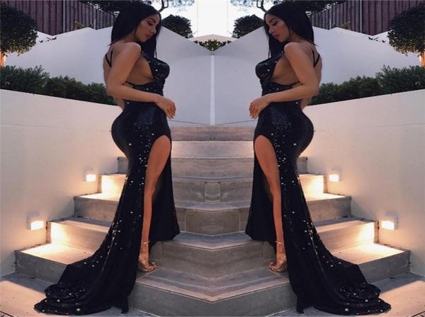 sparkly bling black sequins mermaid prom dresses 2019 criss cross spaghetti straps backless side split formal evening pageant7512381
sparkly bling black sequins mermaid prom dresses 2019 criss cross spaghetti straps backless side split formal evening pageant7512381