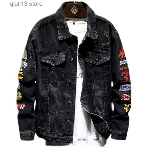 men's jackets high-end denim jacket men's fashion brand spring loose hip hop embroidery handsome jacket baseball uniform coat man, Black;brown
men's jackets high-end denim jacket men's fashion brand spring loose hip hop embroidery handsome jacket baseball uniform coat man, Black;brown
