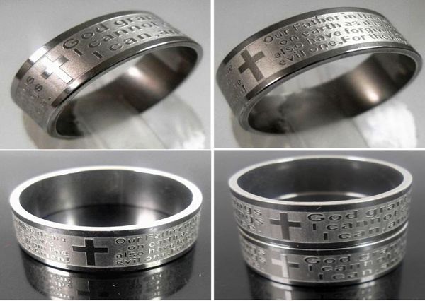 etch christian serenity prayer cross stainless steel ring silver fashion jewelry band ring size 8 to 12 for man women6285014
etch christian serenity prayer cross stainless steel ring silver fashion jewelry band ring size 8 to 12 for man women6285014