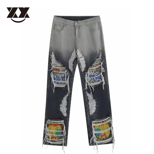men's jeans hole hip hop retro high street embroidery funny deign casual loose harajuku oversized pants men women 230718, Blue
men's jeans hole hip hop retro high street embroidery funny deign casual loose harajuku oversized pants men women 230718, Blue