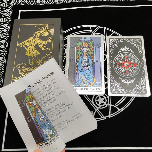 outdoor games activities board game gold plastic foil tarot deck with guidebook in flip box divination cards 230718
outdoor games activities board game gold plastic foil tarot deck with guidebook in flip box divination cards 230718