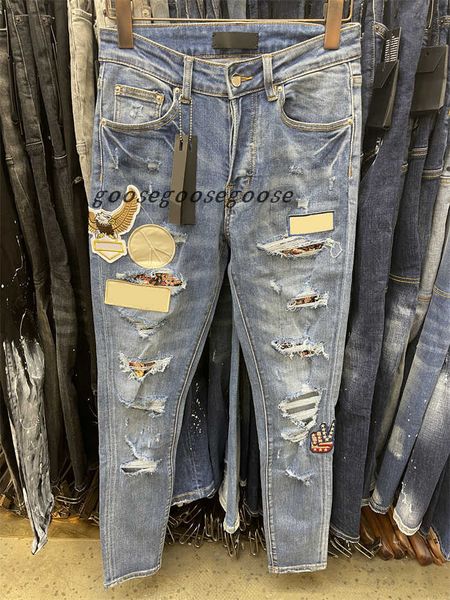 2023 fashion designer mens jeans casual graffiti long pant jeans rock revival trousers straight slim elastic denim fit moto biker pants tren, Blue
2023 fashion designer mens jeans casual graffiti long pant jeans rock revival trousers straight slim elastic denim fit moto biker pants tren, Blue