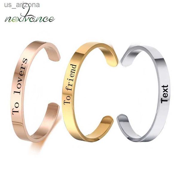 nextvance new stainless steel personalized simple cuff bracelets for women men custom engraved diy bangle hand armband punk gift l230620, Golden;silver
nextvance new stainless steel personalized simple cuff bracelets for women men custom engraved diy bangle hand armband punk gift l230620, Golden;silver