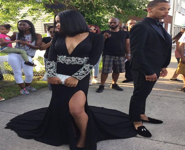 leg slit graduation prom party dress deep v neck long sleeve black prom dresses long glitter beading open back prom gown2183474
leg slit graduation prom party dress deep v neck long sleeve black prom dresses long glitter beading open back prom gown2183474
