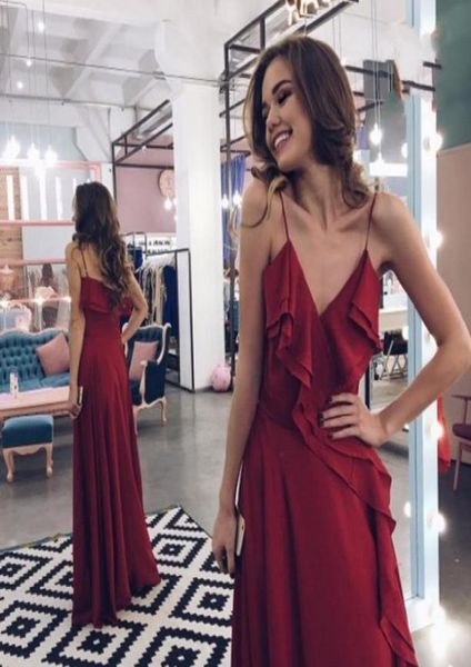 burgundy long ruffles spaghettis straps a line prom dresses 2020 v neck backless chiffon formal party gown vestido de festa3674489, Black
burgundy long ruffles spaghettis straps a line prom dresses 2020 v neck backless chiffon formal party gown vestido de festa3674489, Black