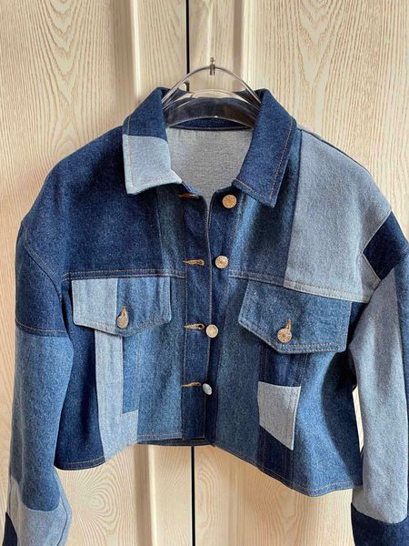 women's outerwear jackets luxury brand designer multi color block patchwork short denim jacket 23 early autumn new new leather denim ja, Black;brown
women's outerwear jackets luxury brand designer multi color block patchwork short denim jacket 23 early autumn new new leather denim ja, Black;brown
