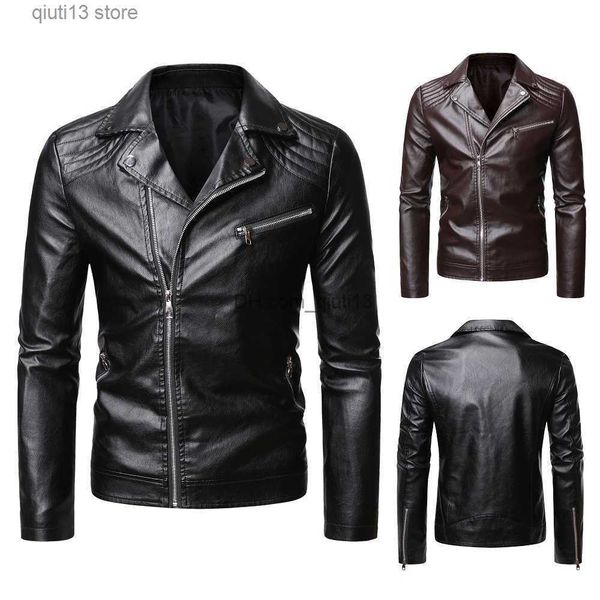 men's jackets men's shoulder pleated leather slim fit lapel zip leather jacket casual outerwear t230718, Black;brown
men's jackets men's shoulder pleated leather slim fit lapel zip leather jacket casual outerwear t230718, Black;brown