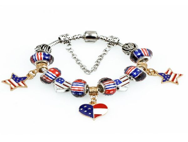 heart design bracelets us flag star charms jewelry for girls women vintage silver crystal handmade fashion beads bangles bracelet9128209, Golden;silver
heart design bracelets us flag star charms jewelry for girls women vintage silver crystal handmade fashion beads bangles bracelet9128209, Golden;silver