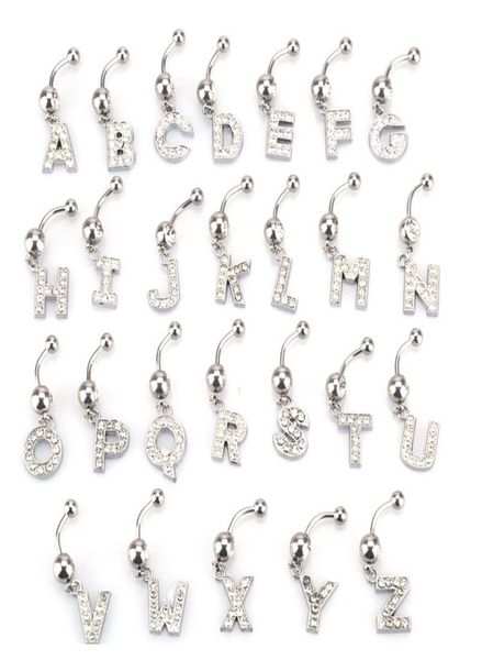 26 letter a to m style charming body piercing crystal rhinestone inlaid navel belly button ring stainless steel jewelry3316581, Silver
26 letter a to m style charming body piercing crystal rhinestone inlaid navel belly button ring stainless steel jewelry3316581, Silver