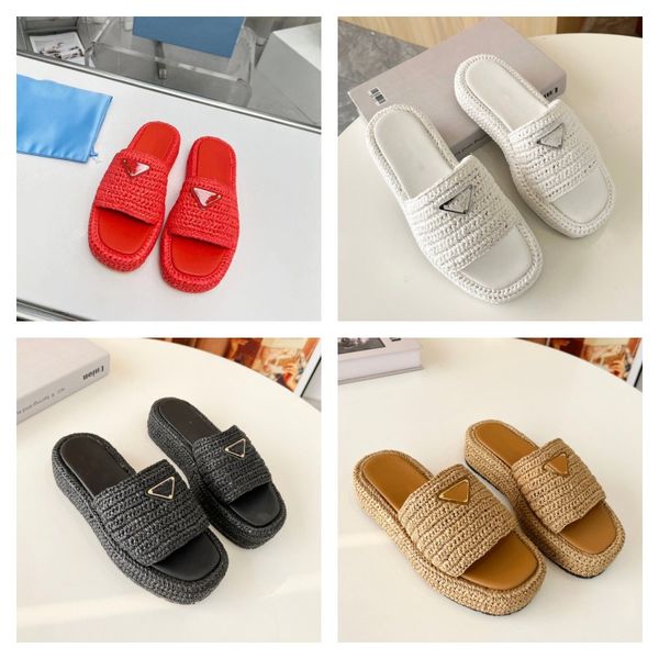 designer slippers inverted triangle buckle pp slipper raffia straw espadrilles women thick bottom sandals slip on mules slides lady platform, Black
designer slippers inverted triangle buckle pp slipper raffia straw espadrilles women thick bottom sandals slip on mules slides lady platform, Black