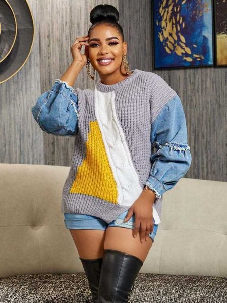 women's sweaters 2023 spirng autumn winter fahion women o-neck knitting denim sweaters split irregular loose casual pulloer sweater out, White;black
women's sweaters 2023 spirng autumn winter fahion women o-neck knitting denim sweaters split irregular loose casual pulloer sweater out, White;black