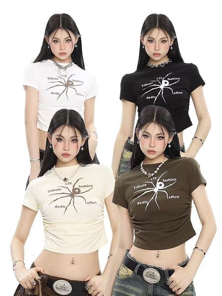women's tshirt spider print short tshirt american retro street slim design shirring round neck shortsleeved summer clothing 2023 230717, White
women's tshirt spider print short tshirt american retro street slim design shirring round neck shortsleeved summer clothing 2023 230717, White