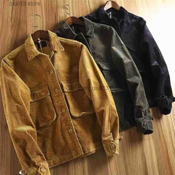 men's jackets autumn and winter japanese retro corduroy jacket men's work shirt casual jacket t230718, Black;brown
men's jackets autumn and winter japanese retro corduroy jacket men's work shirt casual jacket t230718, Black;brown