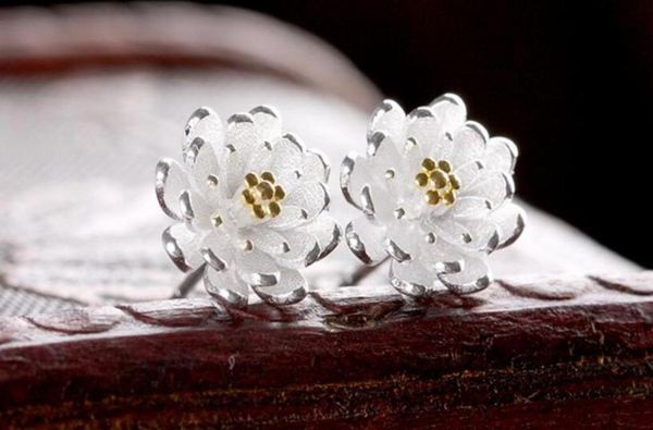 925 sterling silver lotus flowere stud earrings for women se1529316028, Golden;silver
925 sterling silver lotus flowere stud earrings for women se1529316028, Golden;silver
