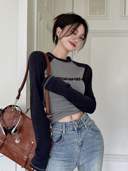 women's tshirt y2k slim tshirt patchwork long sleeve female fashion letter t shirt ladies american retro casual streetwear 230717, White
women's tshirt y2k slim tshirt patchwork long sleeve female fashion letter t shirt ladies american retro casual streetwear 230717, White