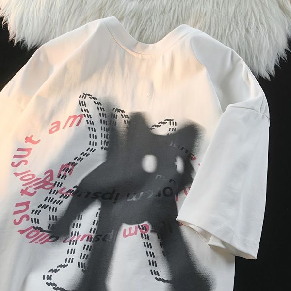 women's t-shirt cute cat print design o-neck short-sleeved t-shirt women ins fashion trend couple versatile loose y2k women t-shirt 230, White
women's t-shirt cute cat print design o-neck short-sleeved t-shirt women ins fashion trend couple versatile loose y2k women t-shirt 230, White