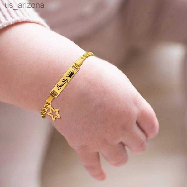customized stainless steel star id bracelet for baby kids children engraving name bracelet size 15+5cm l230620, Golden;silver
customized stainless steel star id bracelet for baby kids children engraving name bracelet size 15+5cm l230620, Golden;silver