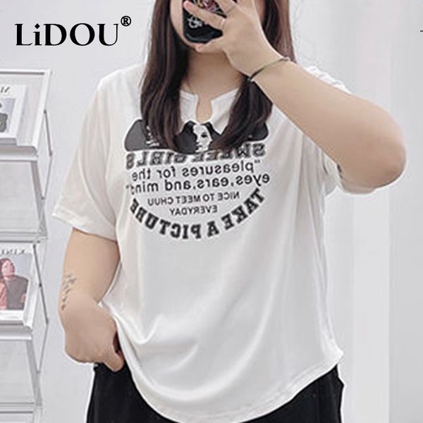 women's plus size t-shirt summer y2k harajuku kawaii chic short sleeve t-shirts for women loose casual letter printed plus size woman, Black
women's plus size t-shirt summer y2k harajuku kawaii chic short sleeve t-shirts for women loose casual letter printed plus size woman, Black