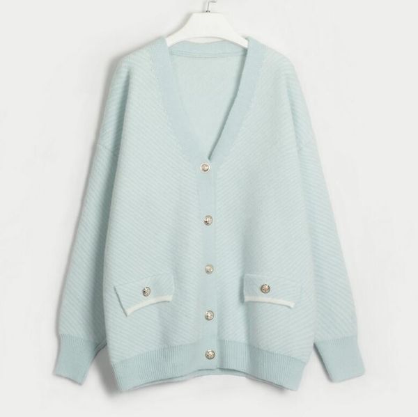 women's sweater 2023 spring and autumn new stripe fashion cardigan women's sweater women's knitted coat, White;black
women's sweater 2023 spring and autumn new stripe fashion cardigan women's sweater women's knitted coat, White;black