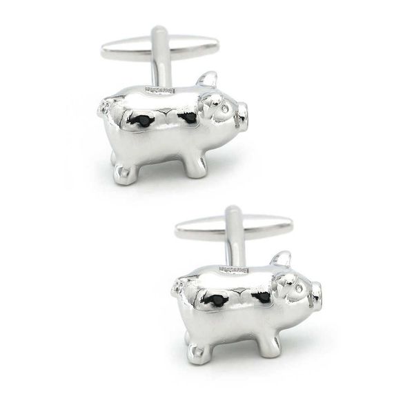 cuff links men's piggy bank cufflinks novelty pig design silver color brass cuff links wholesale retail hkd230718
cuff links men's piggy bank cufflinks novelty pig design silver color brass cuff links wholesale retail hkd230718