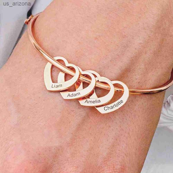 stainless steel women bangles personalized custom multi-name heart pendant couple bangles jewelry gifts manchette bracelet femme l230620, Golden;silver
stainless steel women bangles personalized custom multi-name heart pendant couple bangles jewelry gifts manchette bracelet femme l230620, Golden;silver