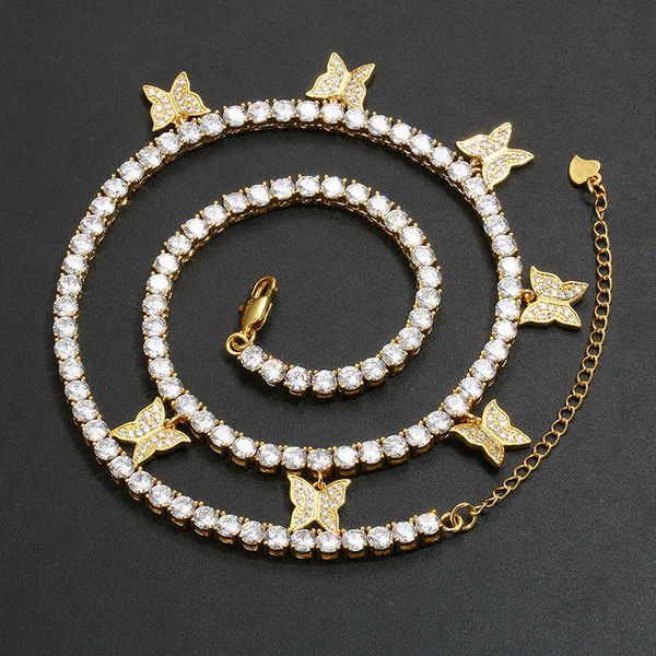 selling hip hop zircon butterfly tennis chain necklace fashion clavicle chain, Silver
selling hip hop zircon butterfly tennis chain necklace fashion clavicle chain, Silver