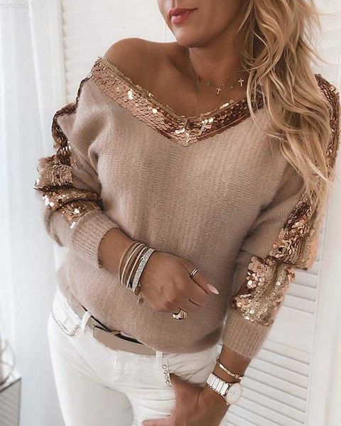 women's sweaters women v-neck knitted pullover autumn sequins fluffy long sleeve sweater elegant fall patchwork sweater l230718, White;black
women's sweaters women v-neck knitted pullover autumn sequins fluffy long sleeve sweater elegant fall patchwork sweater l230718, White;black