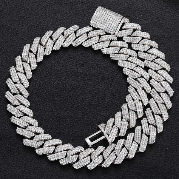 s925 sterling silver high-quality three-row mosonite 20mm diamond cuban chain hip-hop trend necklace jewelry
s925 sterling silver high-quality three-row mosonite 20mm diamond cuban chain hip-hop trend necklace jewelry