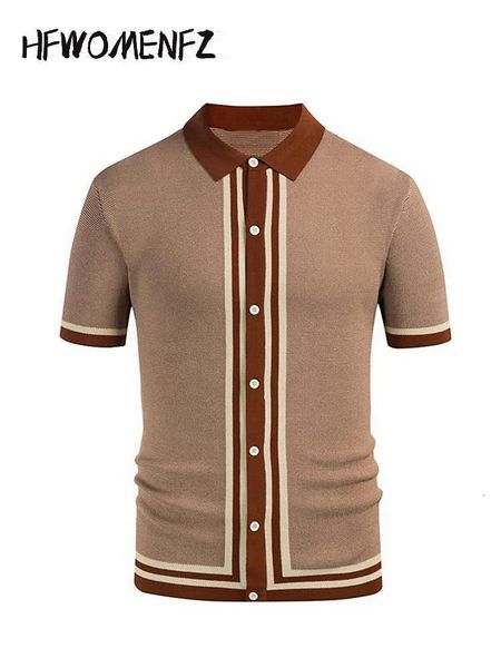 men's t shirts turn down collar single breasted stripe print man clothes 2023 summer fashion knit leisure shirts male short sleeve tees, White;black
men's t shirts turn down collar single breasted stripe print man clothes 2023 summer fashion knit leisure shirts male short sleeve tees, White;black