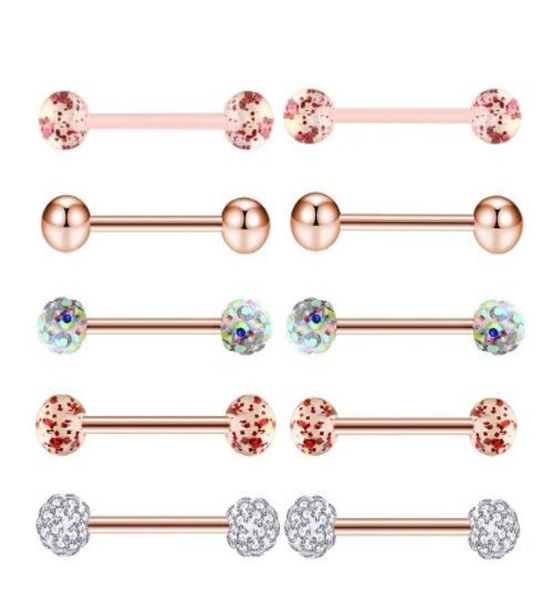 10pcsset gold rose tongue rings stainless steel acrylic earrings barbells body tragus piercing jewelry nipple ring1532008, Silver
10pcsset gold rose tongue rings stainless steel acrylic earrings barbells body tragus piercing jewelry nipple ring1532008, Silver