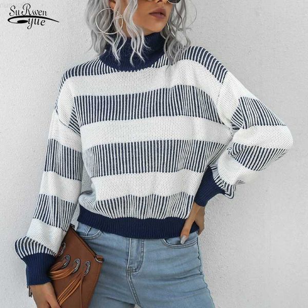 women's sweaters autumn and winter turtleneck striped sweater vintage knitted pullover women sweater jumper lantern long sleeve casual, White;black
women's sweaters autumn and winter turtleneck striped sweater vintage knitted pullover women sweater jumper lantern long sleeve casual, White;black