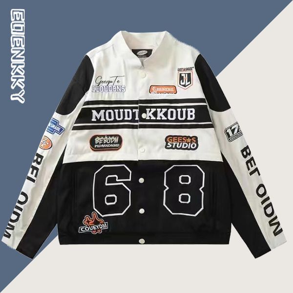 women s jackets high street racing bomber jacket women oversize detachable biker hip hop coats couples y2k harajuku outwear 2023 230718, Black;brown
women s jackets high street racing bomber jacket women oversize detachable biker hip hop coats couples y2k harajuku outwear 2023 230718, Black;brown