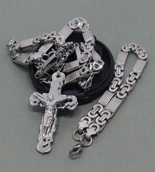 8mm flat byzantine chain stainless steel necklace for men039s jesus cross pendant jewelry5395758, Silver
8mm flat byzantine chain stainless steel necklace for men039s jesus cross pendant jewelry5395758, Silver