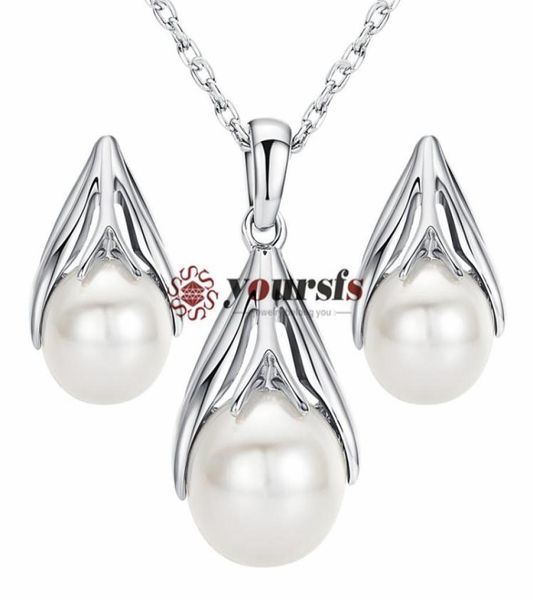 yoursfs bridal 18k gold plated jewelry set silver shiny pearl pendant necklace and earrings1158710, Black
yoursfs bridal 18k gold plated jewelry set silver shiny pearl pendant necklace and earrings1158710, Black